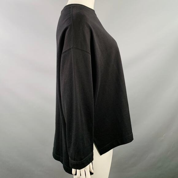 COGTHEBIGSMOKE One Size Black Cotton Oversized Crew Neck Sweatshirt Casual Top - Picture 2 of 8